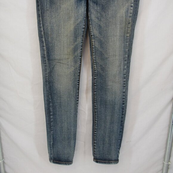Mossimo Supply Co Skinny Blue Jeans Straight Leg Lightly Distressed Junior Sz 9 - Picture 4 of 11